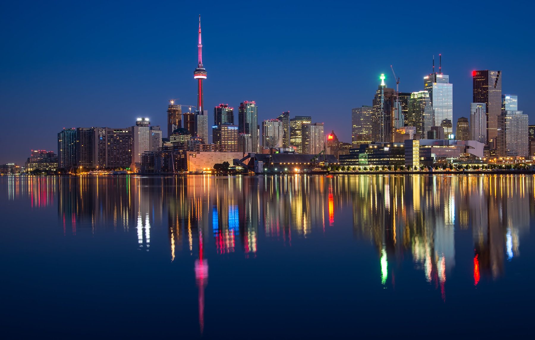Toronto skyline at night, representing building a life in Canada
